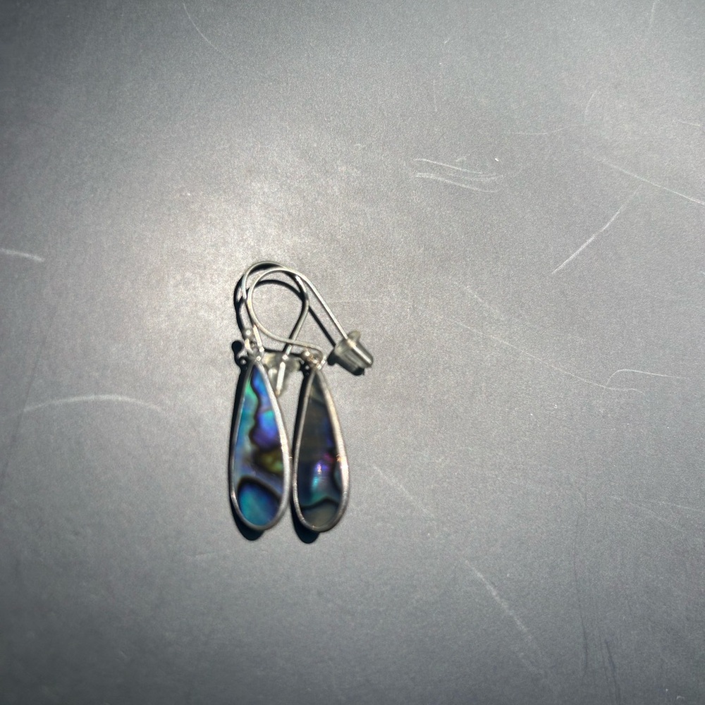 Elegant Silver and Iridescent Drop Earrings
